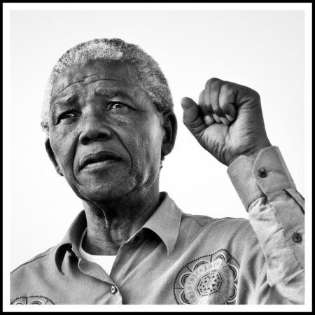 Keith Bernstein – Nelson Mandela standing for Nkosi Sikelel’ I Africa, the South African National Anthem.